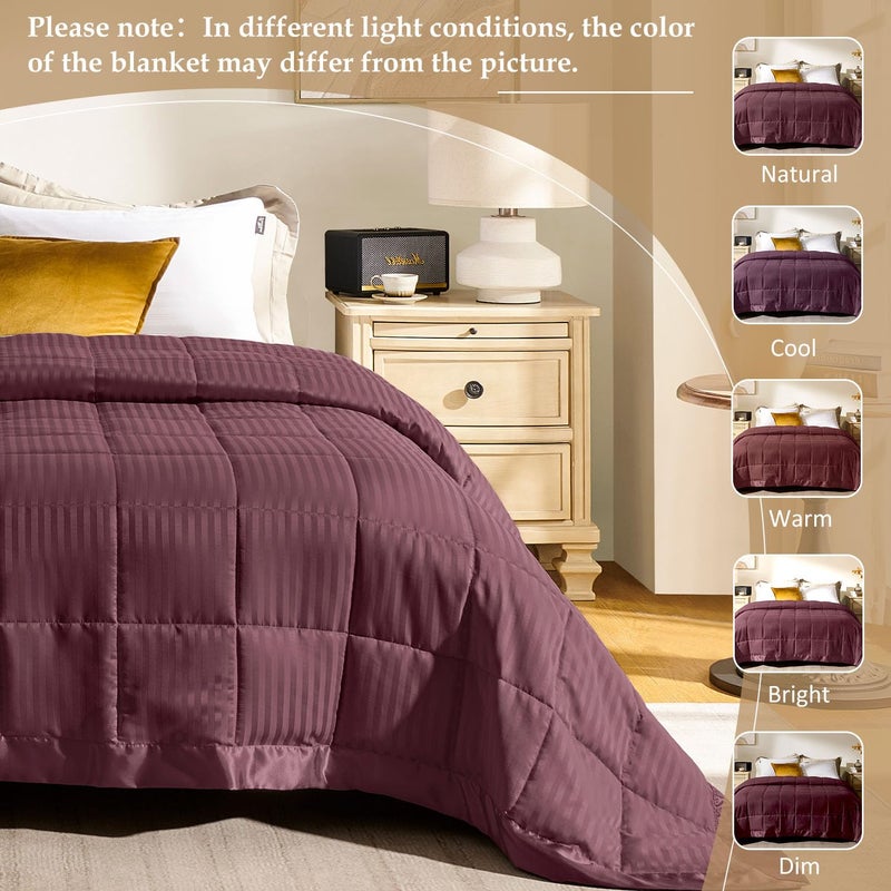 downluxe King Size Blanket with Satin Trim, Lightweight Down Alternative King Blanket for All Season, Machine Washable (Maroon, 108 x 90 Inch) - Image 5